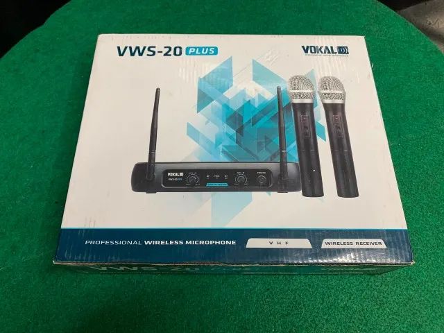 Microfone Sem Fio Duplo Vhf Profissional Vokal Vws-20 Plus