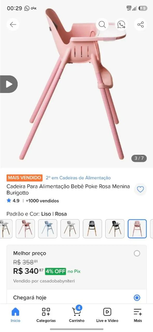 Cadeira Alimentação. 