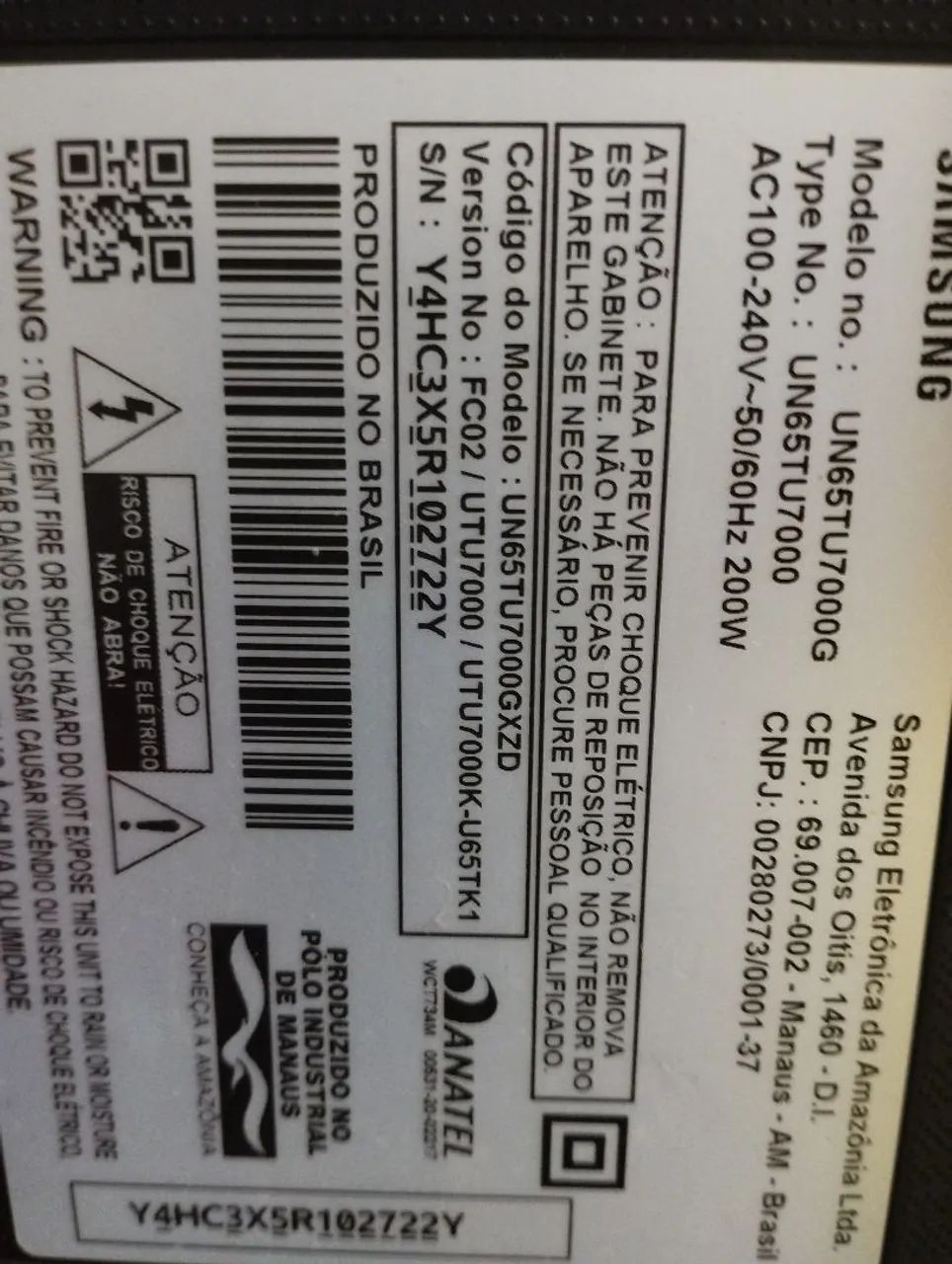 Tv Samsung 65 polegadas retirada de peças  - Foto 4