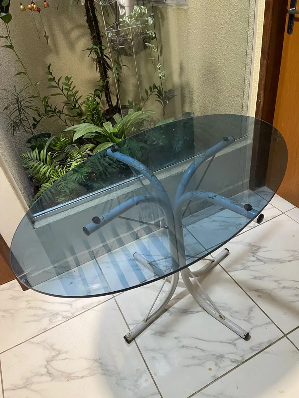 Mesa de vidro tampo oval  - Foto 3