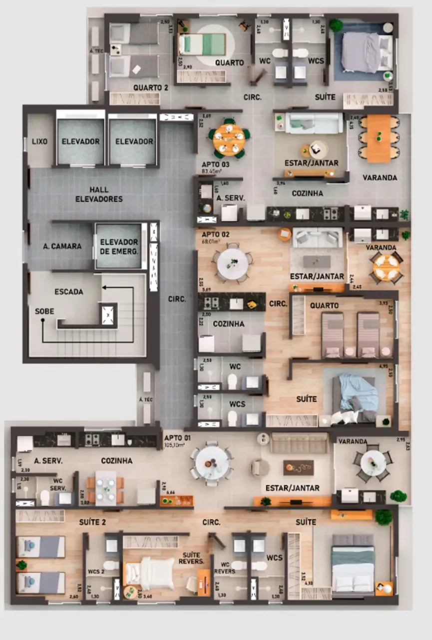 PLANTA 68m²