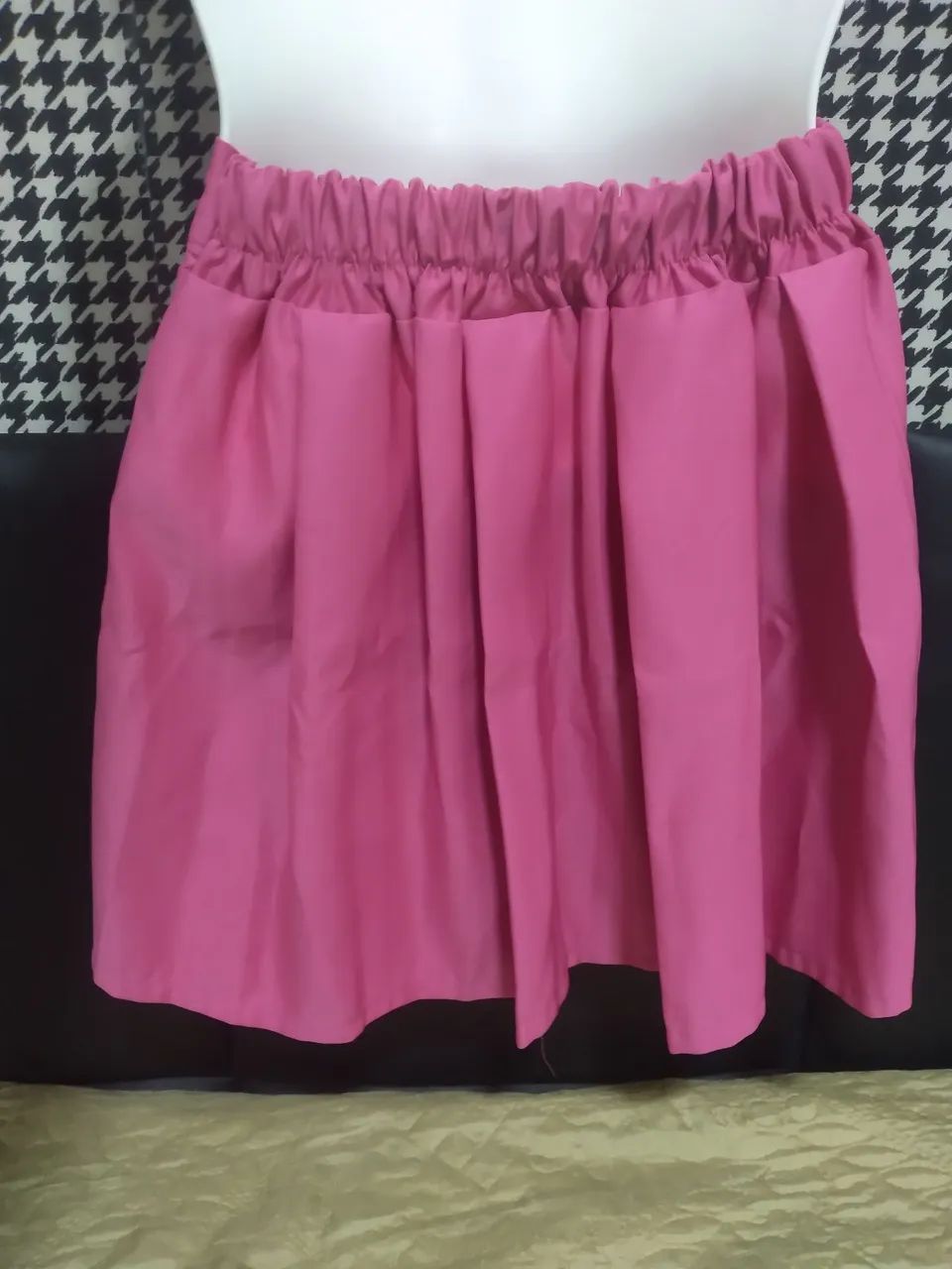 Saia colegial estilo kpop Nova tamanho 10 cor rosa - Foto 3