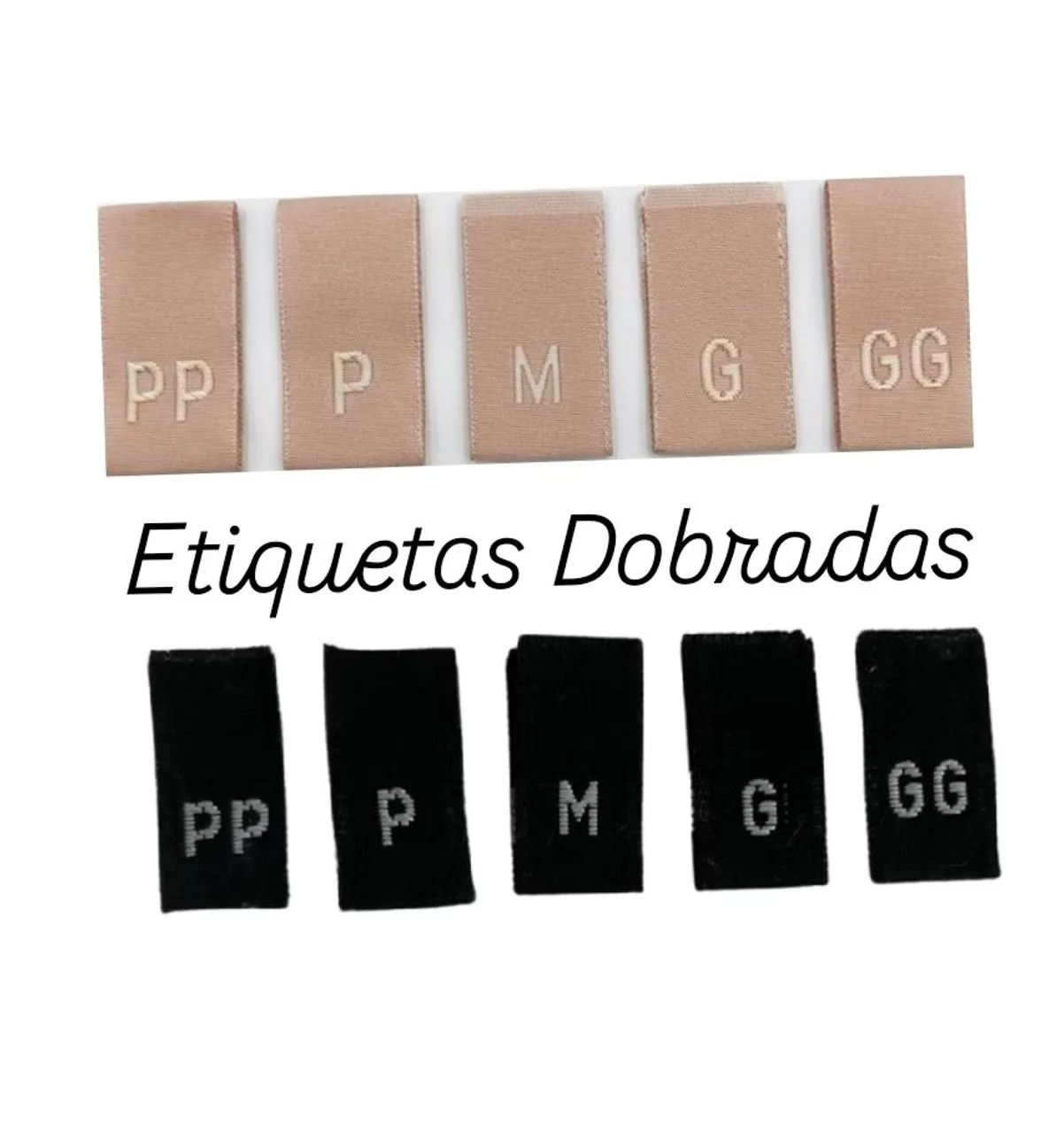 Kit 500 etiquetas dobradas bordadas 