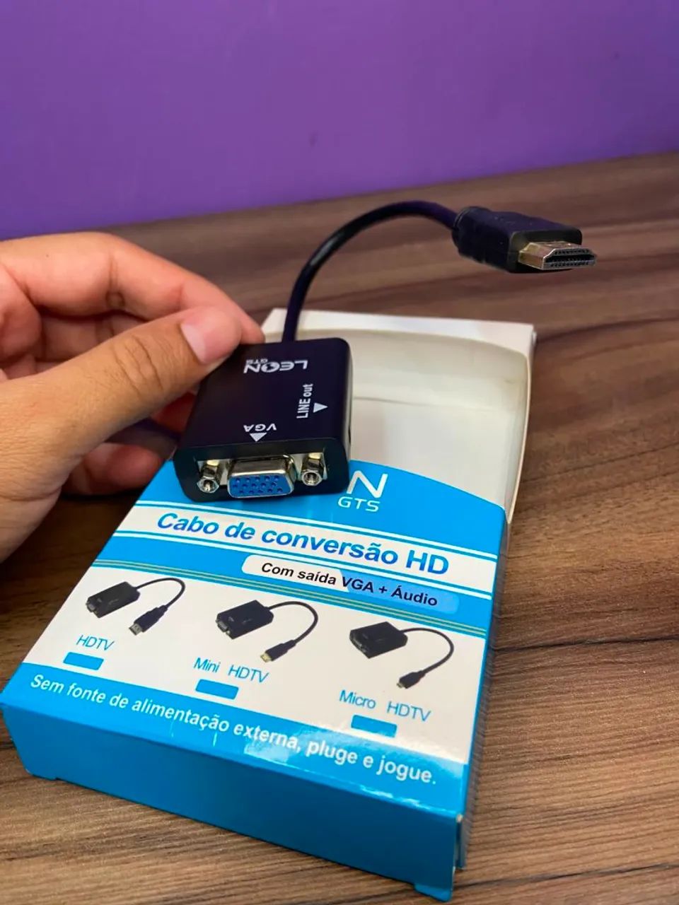 Cabo Conversor HDMI para VGA + Áudio Leon GTS - Foto 2