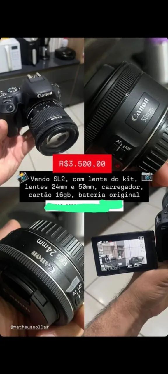 CAMERA PROFISSIONAL SL2 VALOR 3300