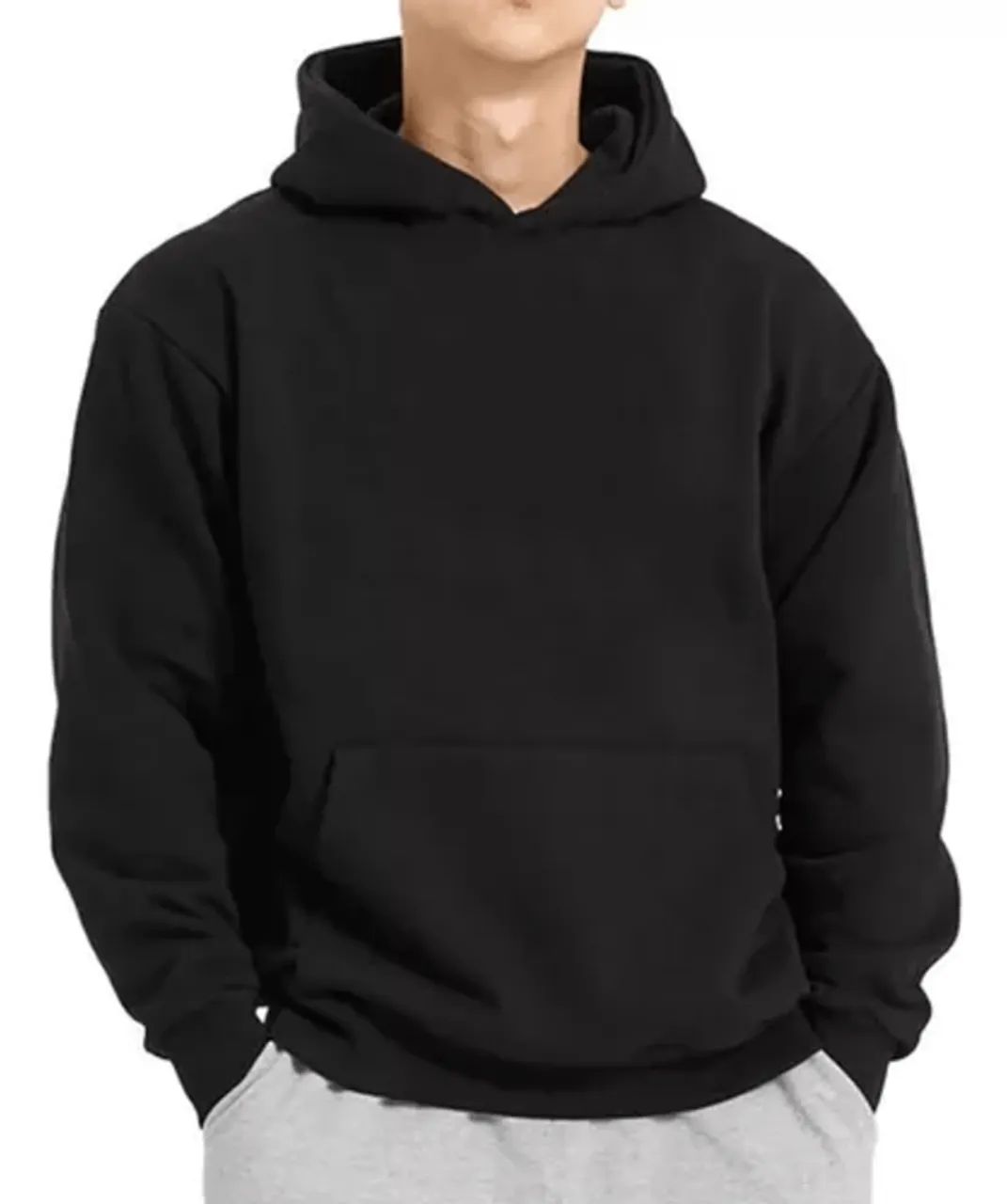moletom canguru preto unissex