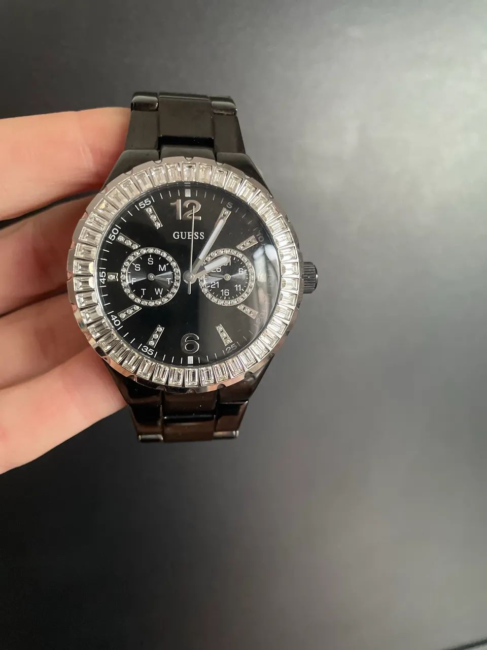 Relógio Guess Original Preto com Pedras  - Foto 2