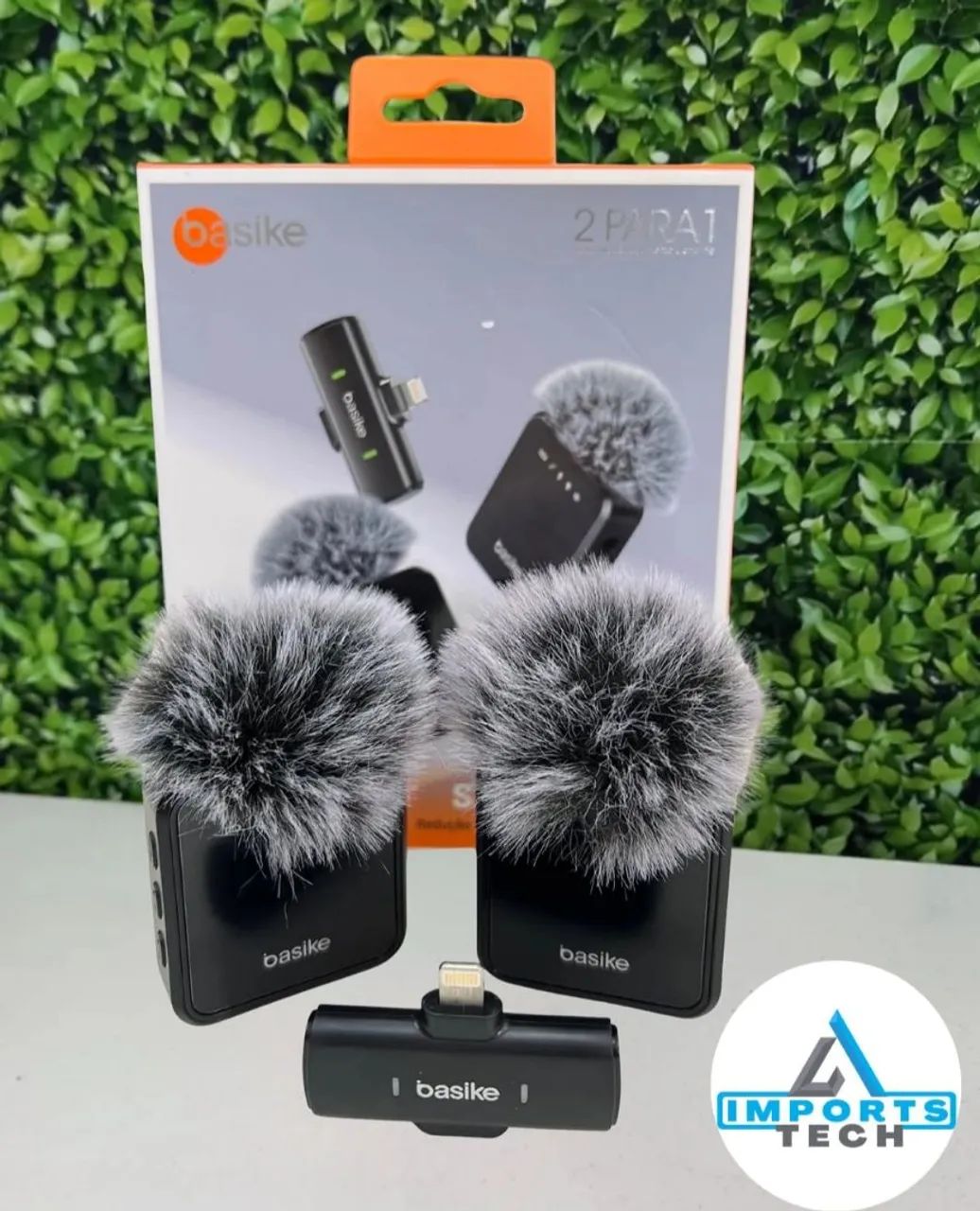 Microfone Lapela Duplo Sem Fio Lightning iPhone BASIKE BA-MIC0002