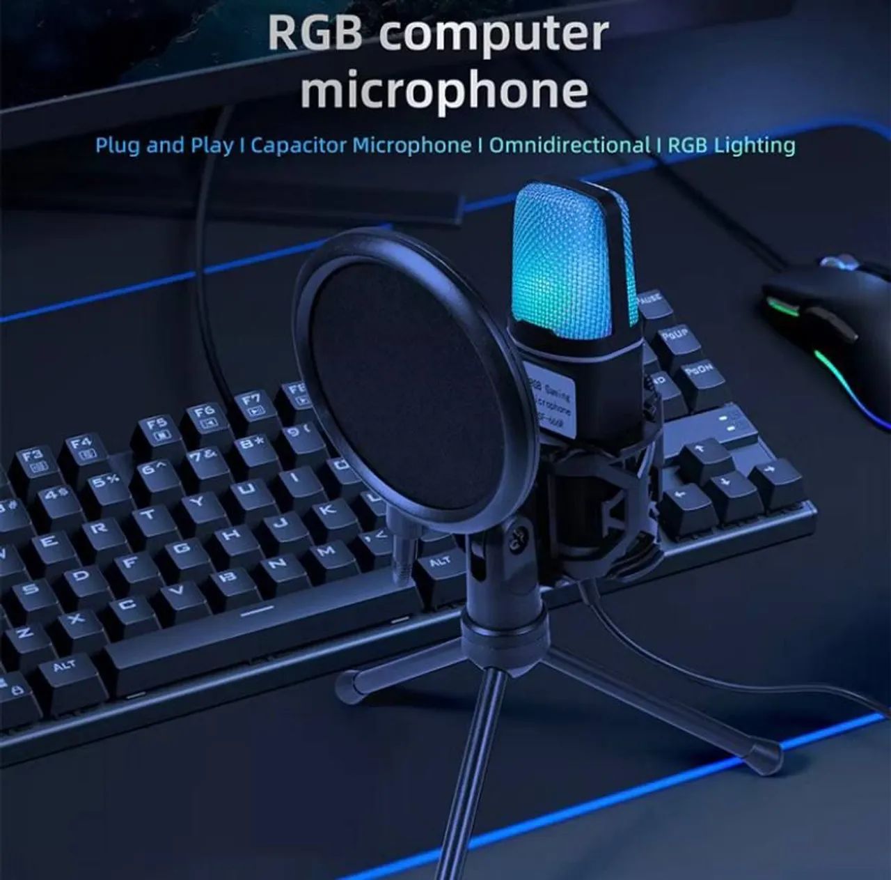Microfone Condensador Rgb Gamer - Foto 4