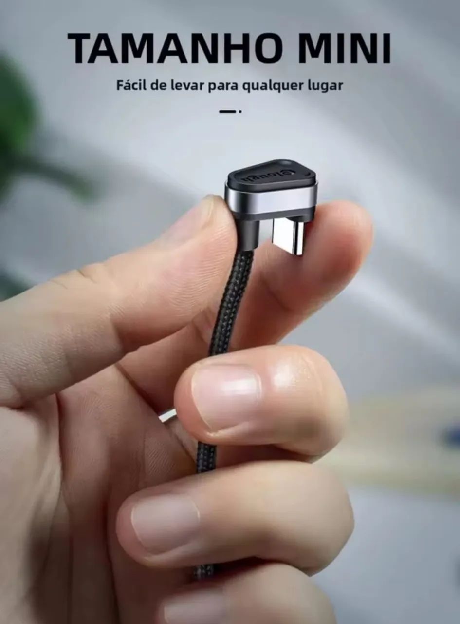 Cabo de dados e carregamento Tipo C USB 180 graus resistente  - Foto 3