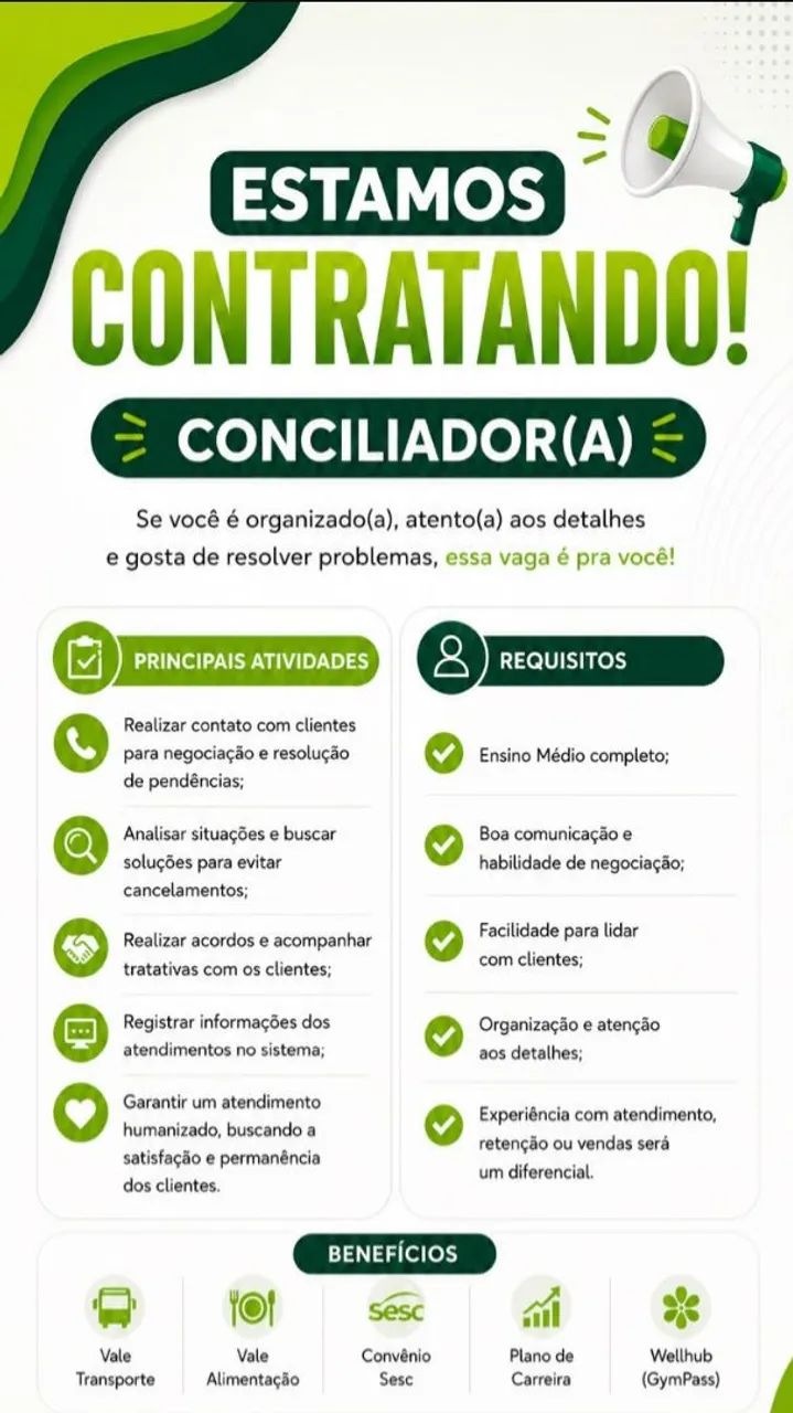 VAGAS ABERTAS CARTÃO DE TODOS