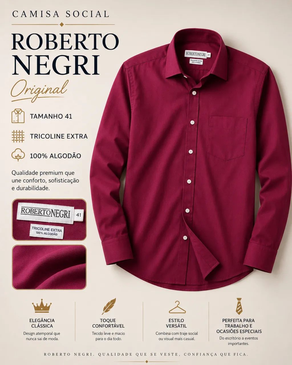 CAMISA ROBERTO NEGRI ORIGINAL