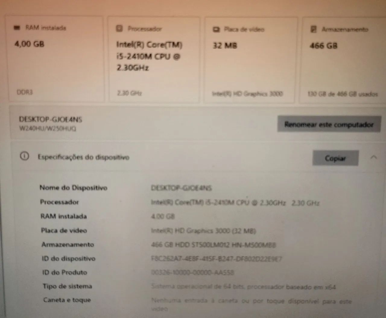 Notebook MEGAWARE - i5 | 4GB RAM | 466GB + kit teclado e mouse - Foto 3