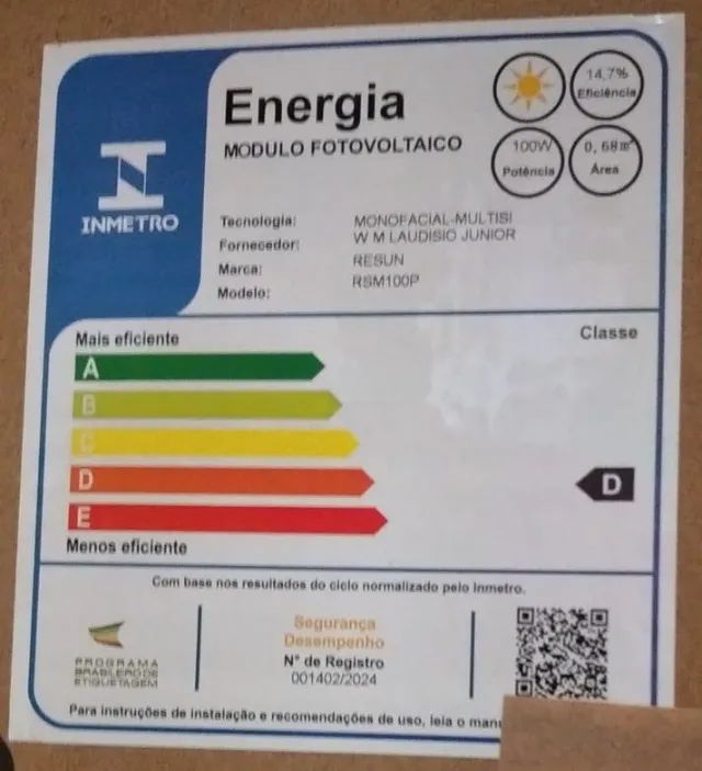 Placa Solar Policristalina Resun 100watts - Foto 2