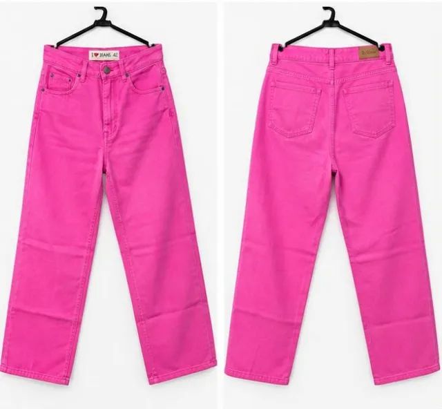 ? Calça Jeans Rosa Pink Feminina Nova