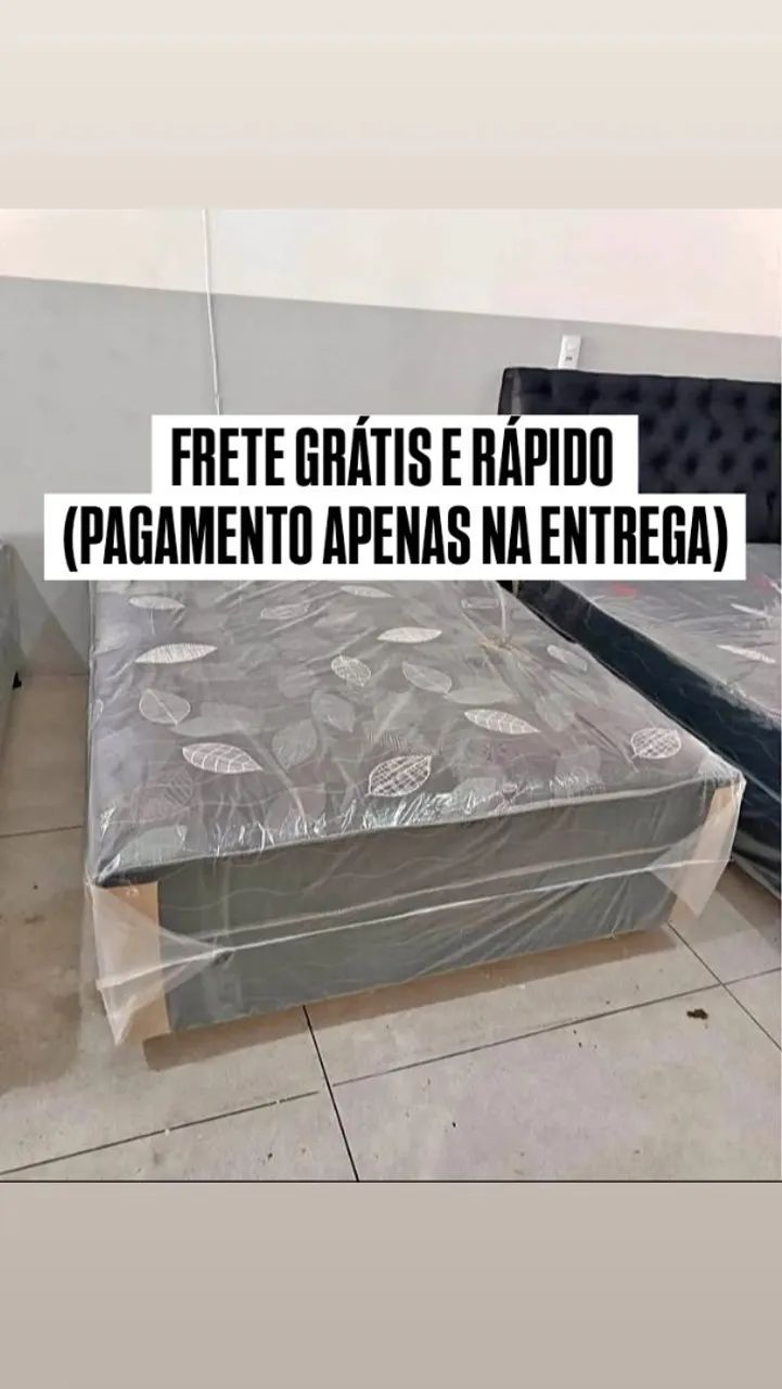 Cama box Casal Espuma 14cm - Frete grátis 