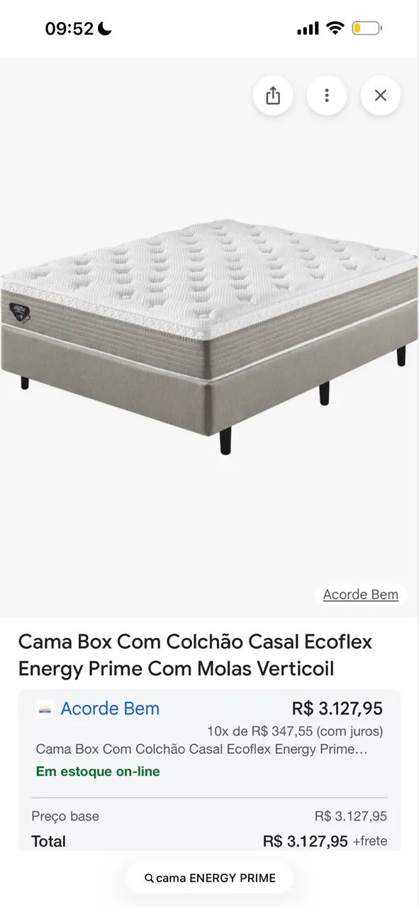 Cama Box Com Colchão Casal Ecoflex