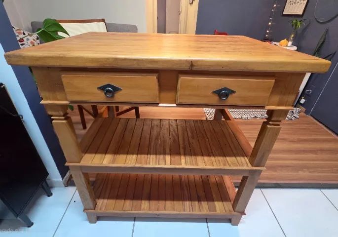 Ilha de cozinha madeira maciça  - Foto 4