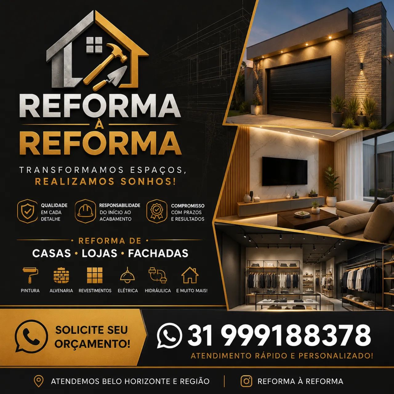 Pinturas simples e reformas completas 