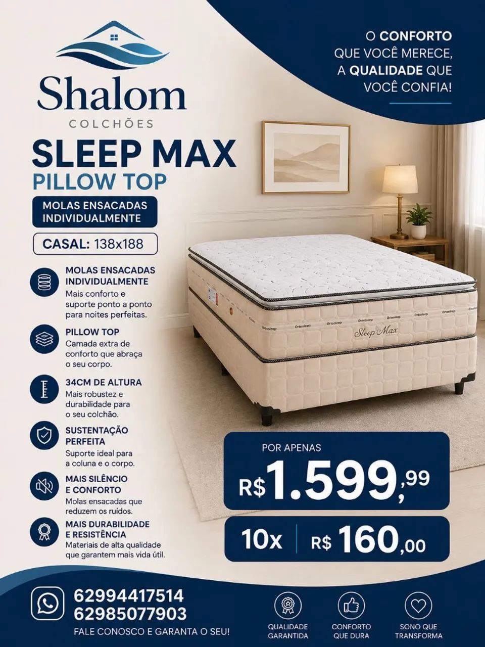 Colchão sleep Max casal 