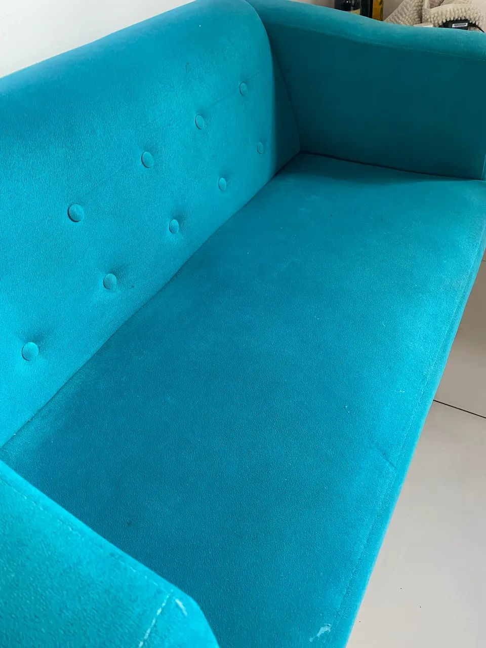 Sofá namoradeira azul turquesa  - Foto 5