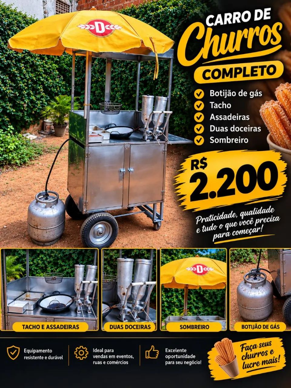 Carro de churros completo 