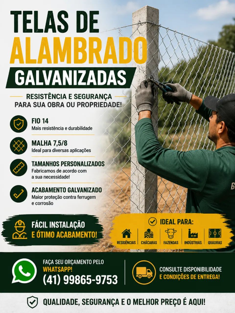 Telas de arame galvanizado