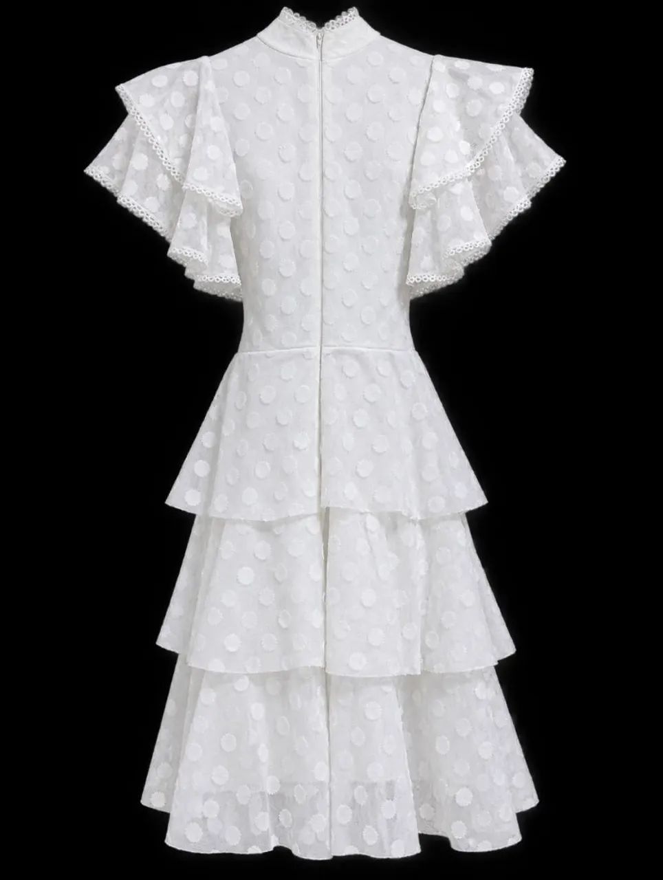? Vestido Branco Elegante com Babados e Renda ? - Foto 2