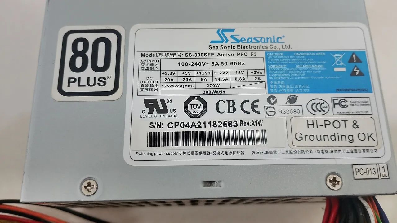 Fonte Seasonic 300w 80Plus PFC 