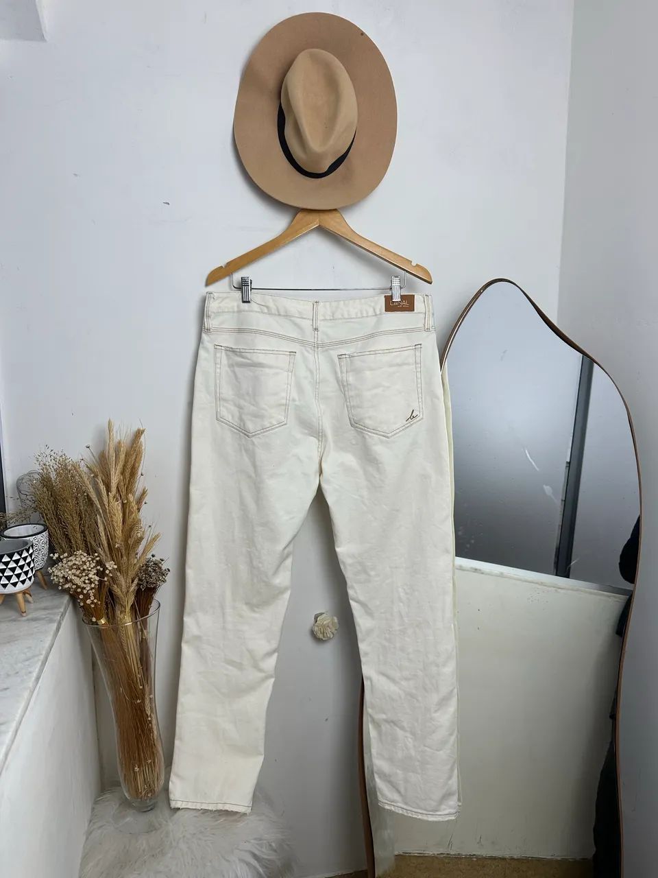 Calça jeans masculina em sarja de algodão da canal TAM 44 - Foto 2