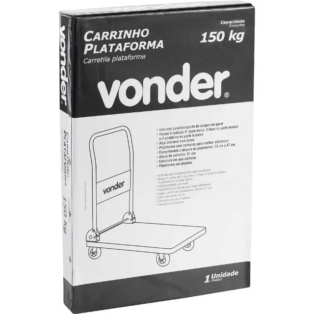 Carrinho Plataforma para Carga 150 Kg Vonder - Foto 2