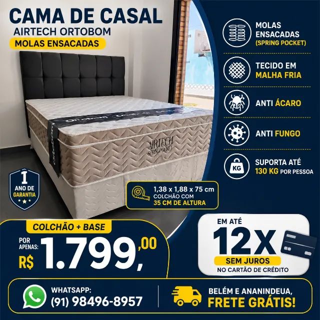 CAMA CASAL ORTOBOM MOLAS ENSACADAS 