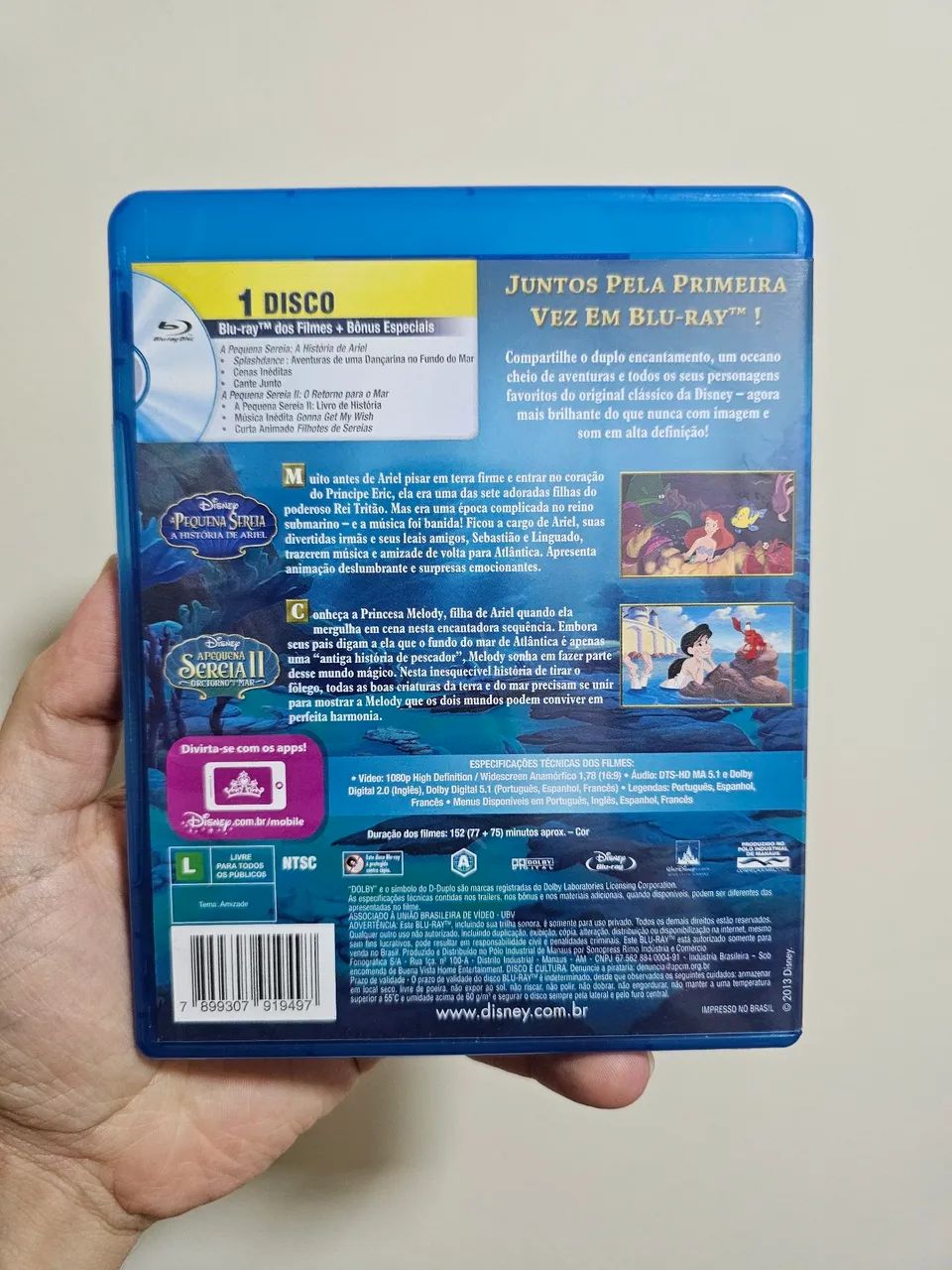 A Pequena Sereia 2,3 (Colecao) Blu-ray RARO Disney - Foto 2