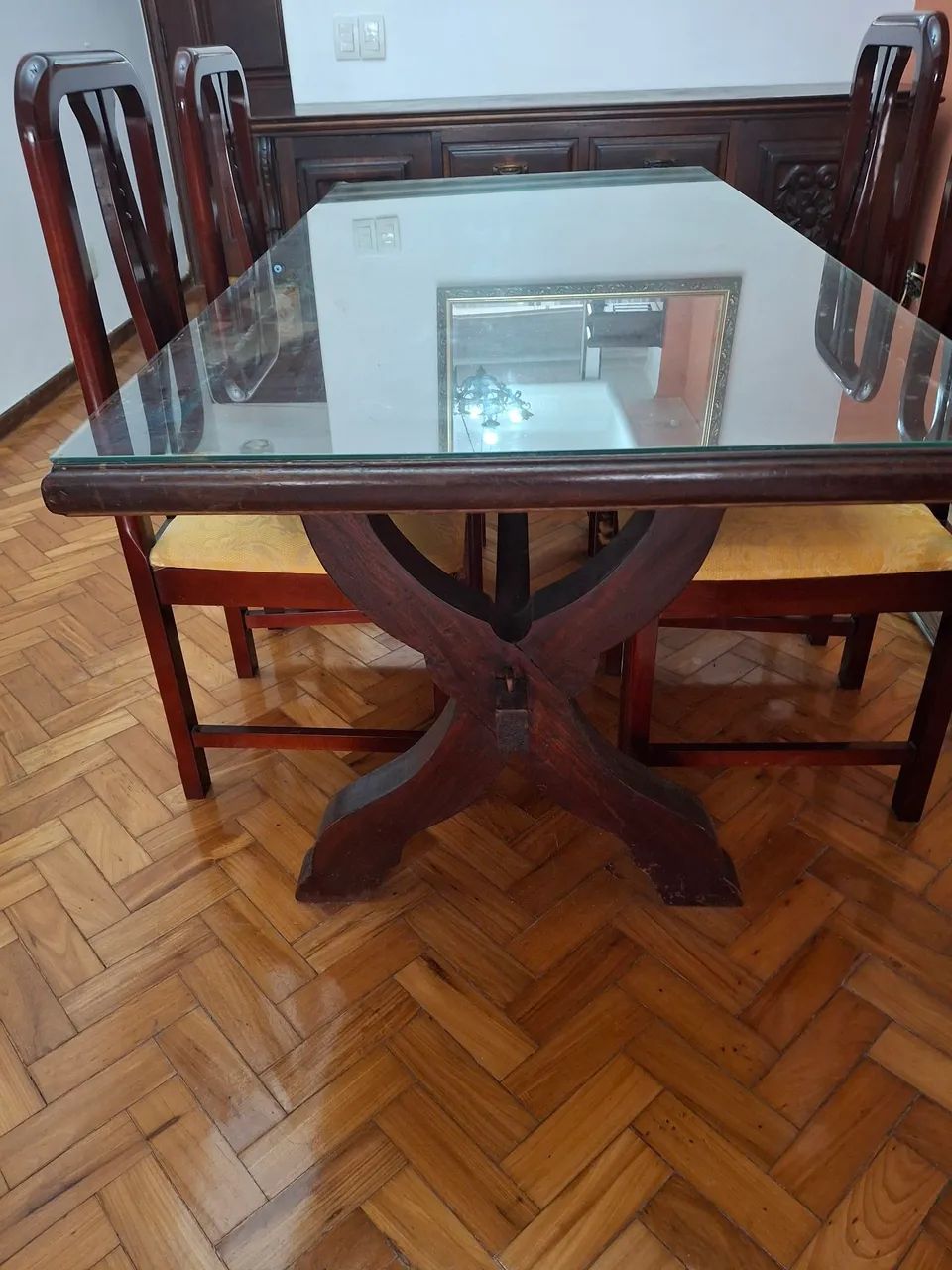 Mesa de jantar retangular em madeira maciça  - Foto 3