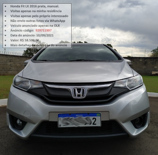 HONDA FIT LX 2016/16  PRATA 