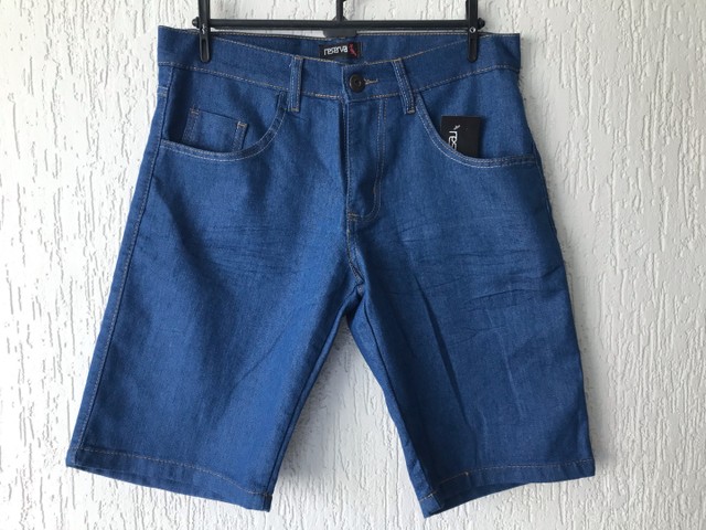 Bermuda jeans com elastano masculina