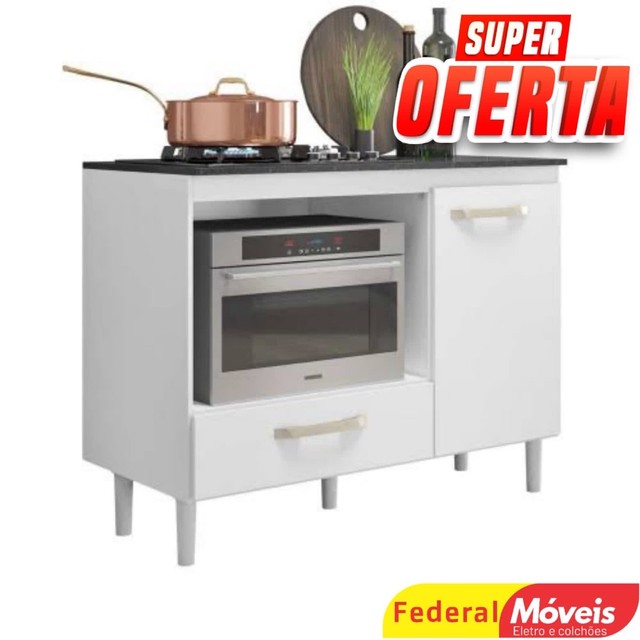 Balcão para cooktop 4 ou 5 bocas fit - novo de fábrica