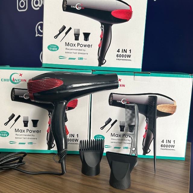 Secador De Cabelo Profissional Iônico 4 Em 1 Turbo 6000w