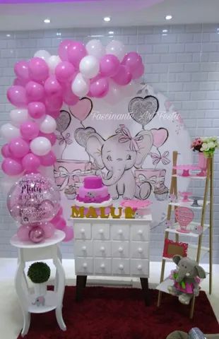 Decoração para festa CHÁ DE BEBÊ OU 1 ANO MENINA  - Foto 2