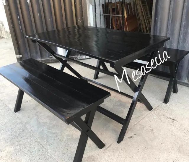 mesas e cadeiras novo . madeira maciça  - Foto 3