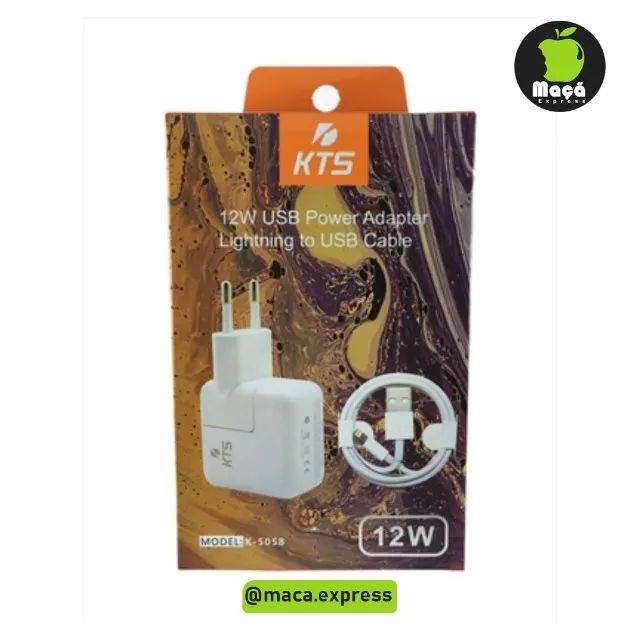 Carregador iphone turbo completo fonte + cabo usb 1m lightning 12w - Foto 2