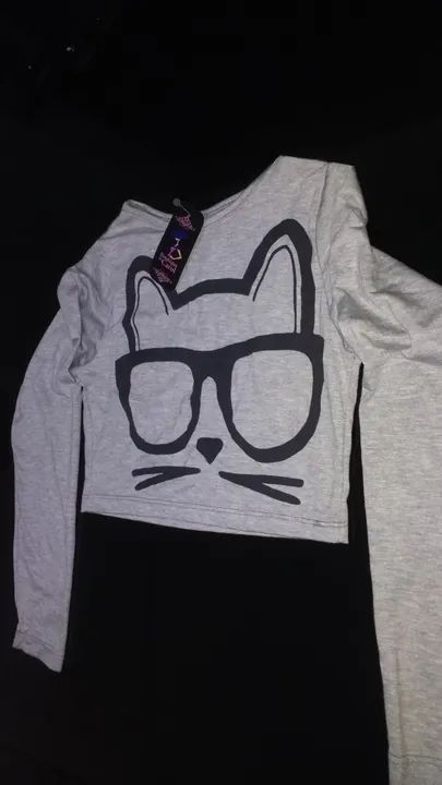 Cropped manga longa 