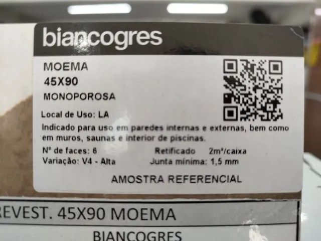 Revestimento monoporoso 45x90 Moema Biancogres - Foto 5