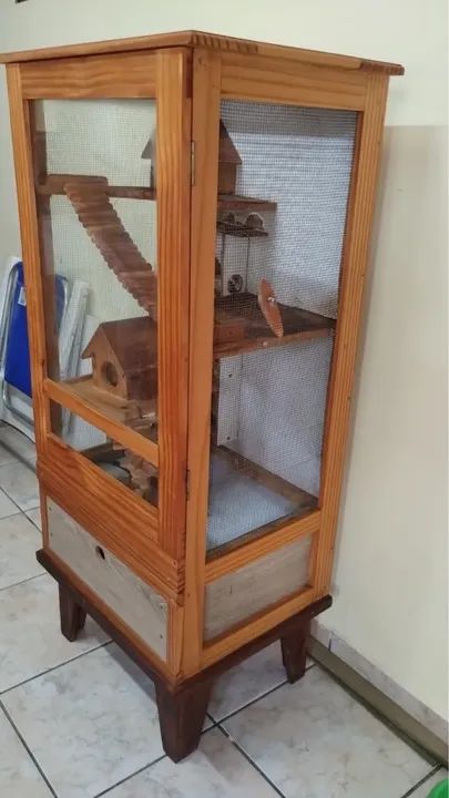 Gaiola para Roedores hamster em Madeira de Pinus - Foto 2