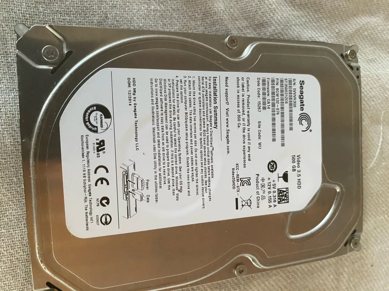 Vende se HD Segaste 500GB para Vídeo 3.5 R$100,00
