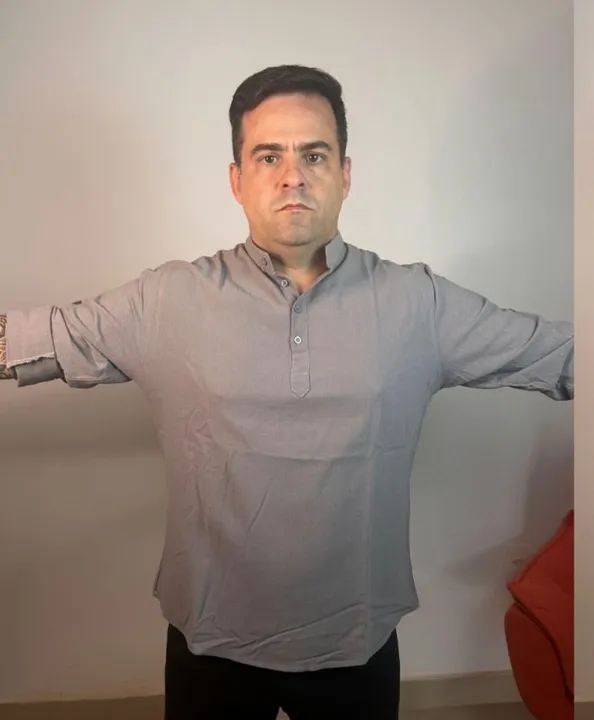 Bata Masculina em linho e algodão - M - Foto 2