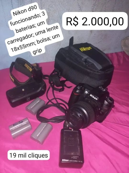 d90 funcionando com 19 mil cliques supernova com lente do kit