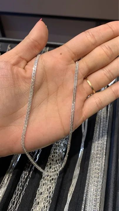 Corrente Prata 60cm 4mm