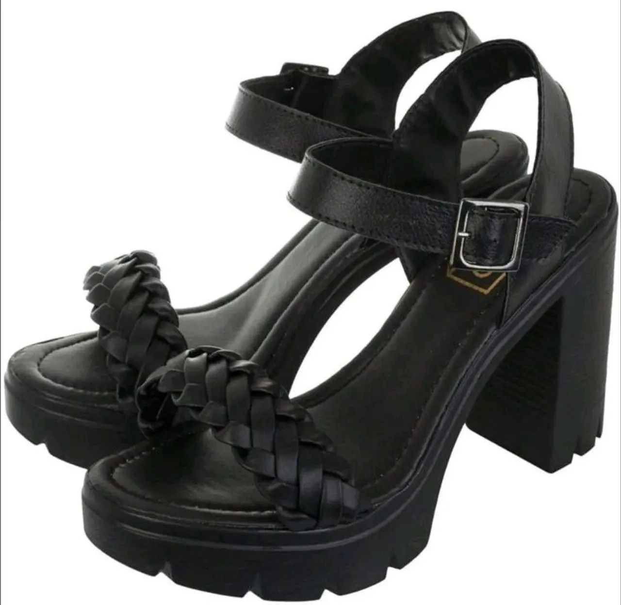 Sandália feminina plataforma preta