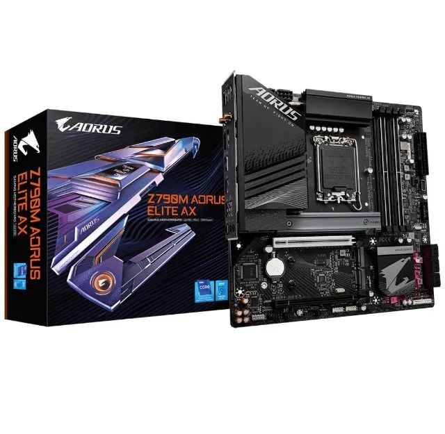 Placa Mãe LGA1700 Z790M DDR5 12ª/13ª/14ª Geração Aorus Elite AX WI-FI/BT/m-ATX - WZetta 